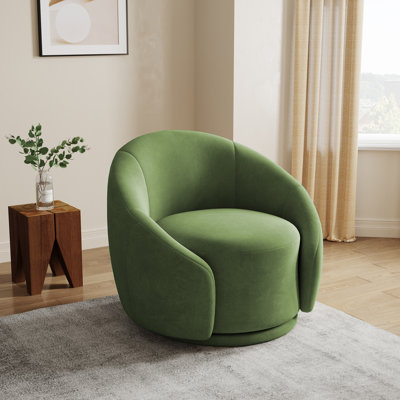Fauteuil demi-tonneau pivotant rembourré Aunna