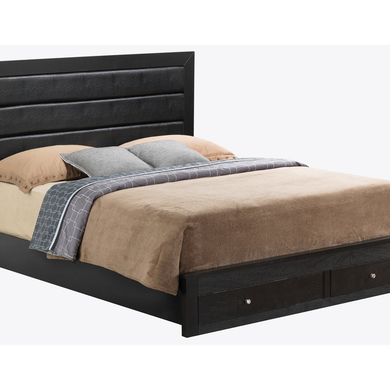 Lit de rangement noir élégant pour espaces modernes, Complète