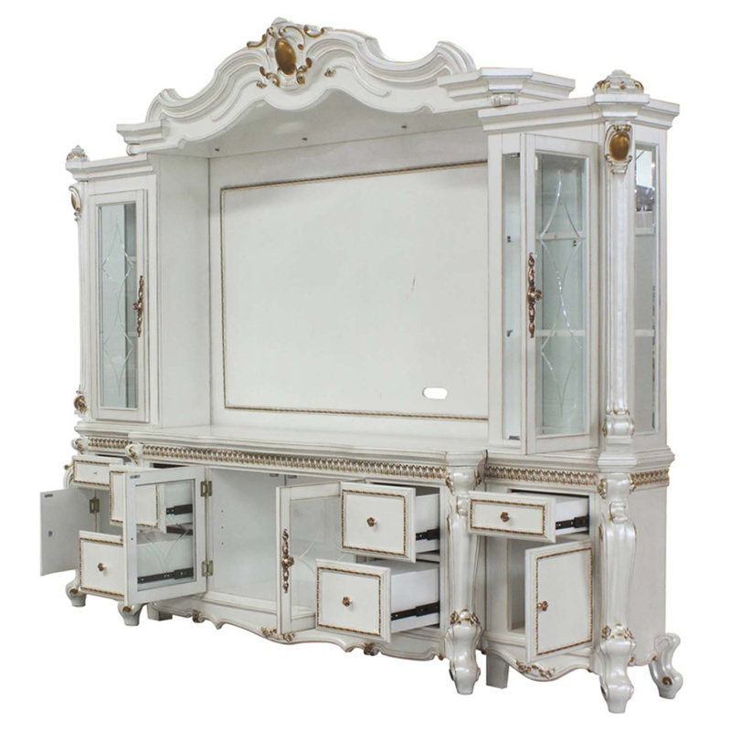 Meuble audio-vidéo picard, finition perle antique