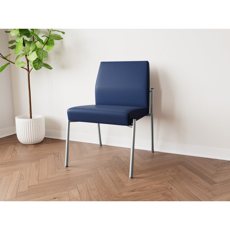 Lesro Chaise d'invité sans accoudoir Mystic, Modena encre, Argent