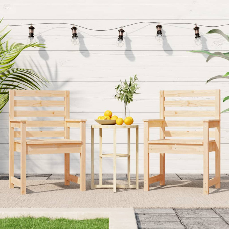 Laughry Patio Dining Armchair, Natural Pine