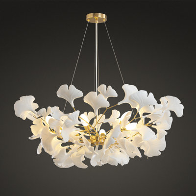 40 " 8-Light Ceramic Ginkgo Leaf Chandeliers
