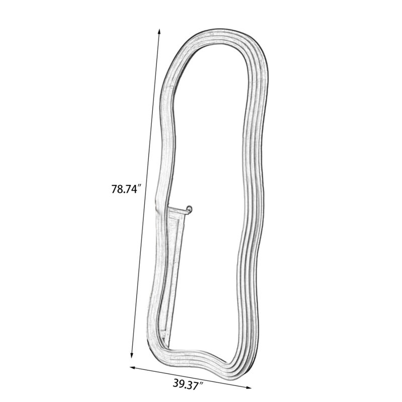 Free Form Manufactured Wood Full Length Mirrors, 78.74" H x 39.37" W