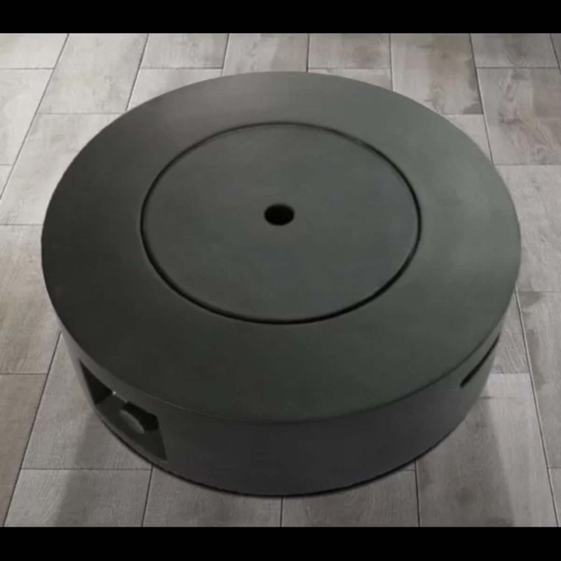 Foyer de table d'extérieur au gaz propane en béton renforcé de fibre H 11 po x l 30 po avec couvercle