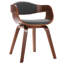 2 chaises George Oliver en bois cintré gris foncé et tissu George Oliver-1225255004