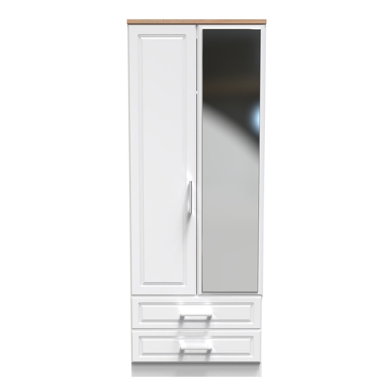 Aalysia Manufactured Wood Wardrobe, White Ash/Modern Oak