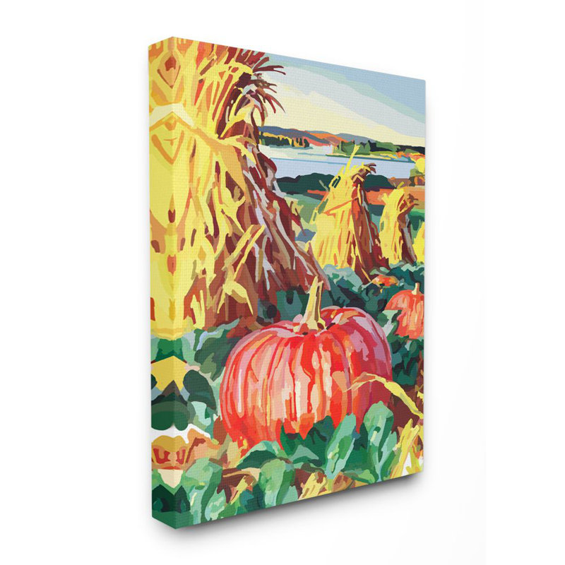 « citrouille patch automne design landscape design » par le samedi soir, reproduction d’impression, Toile tendue