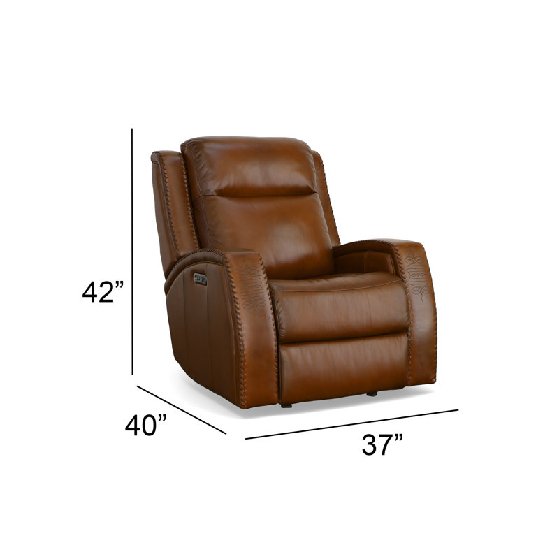 Maverick Leather Power Gliding Recliner with Power Headrest