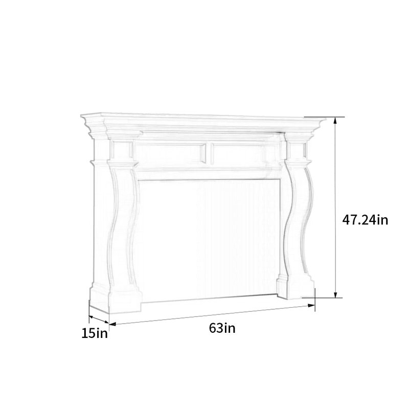 American fireplace simple decorative cabinet, White
