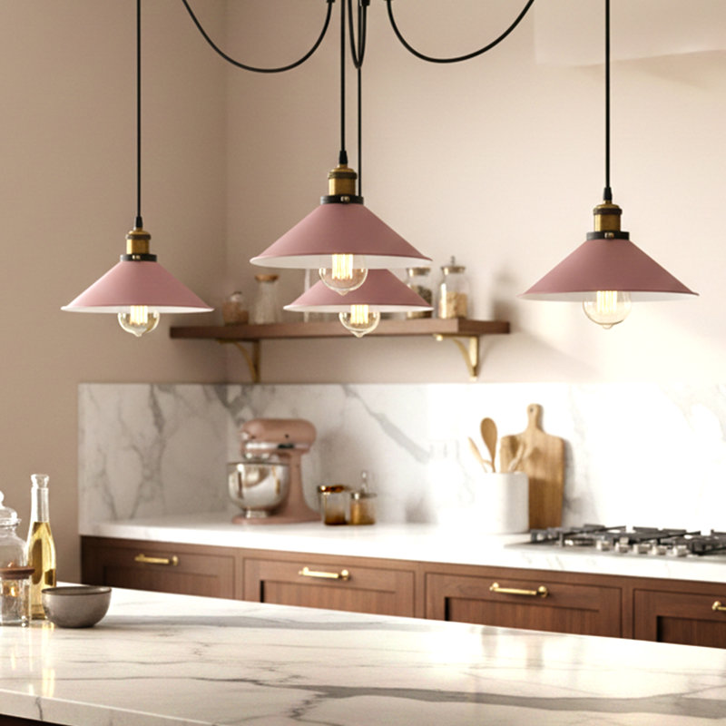 5 - Light Cone Pendant, Pink, Yes