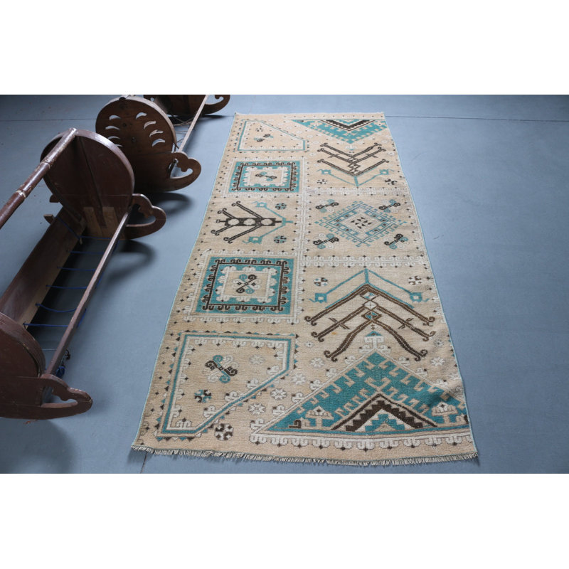 Tapis turc rétro beige pour l'esthétique de la maison et de la chambre avec un style bohémien