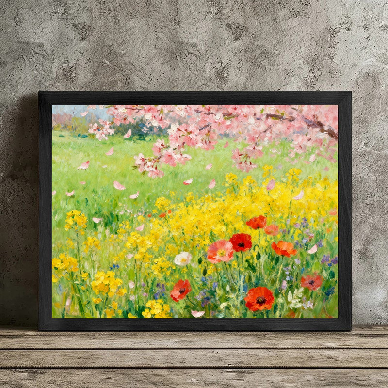 «Black», impression encadrée, impression de paysage de fleurs sauvages, H 25 po x l 17 po