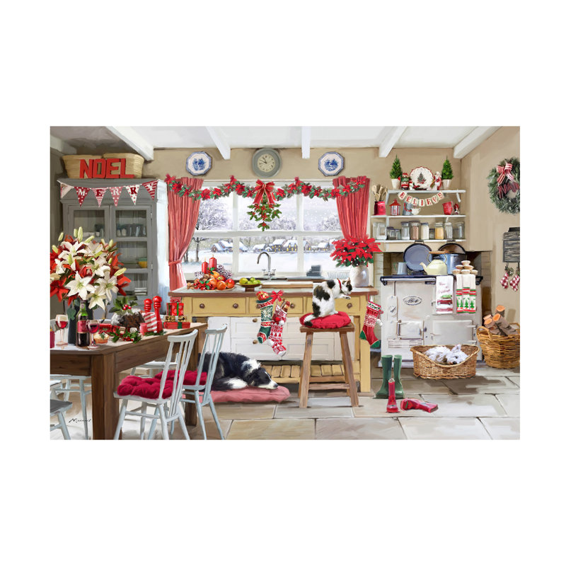 The Macneil Studio «Christmas Farmhouse Kitchen», art sur toile, H 22 po x l 32 po x P 2 po