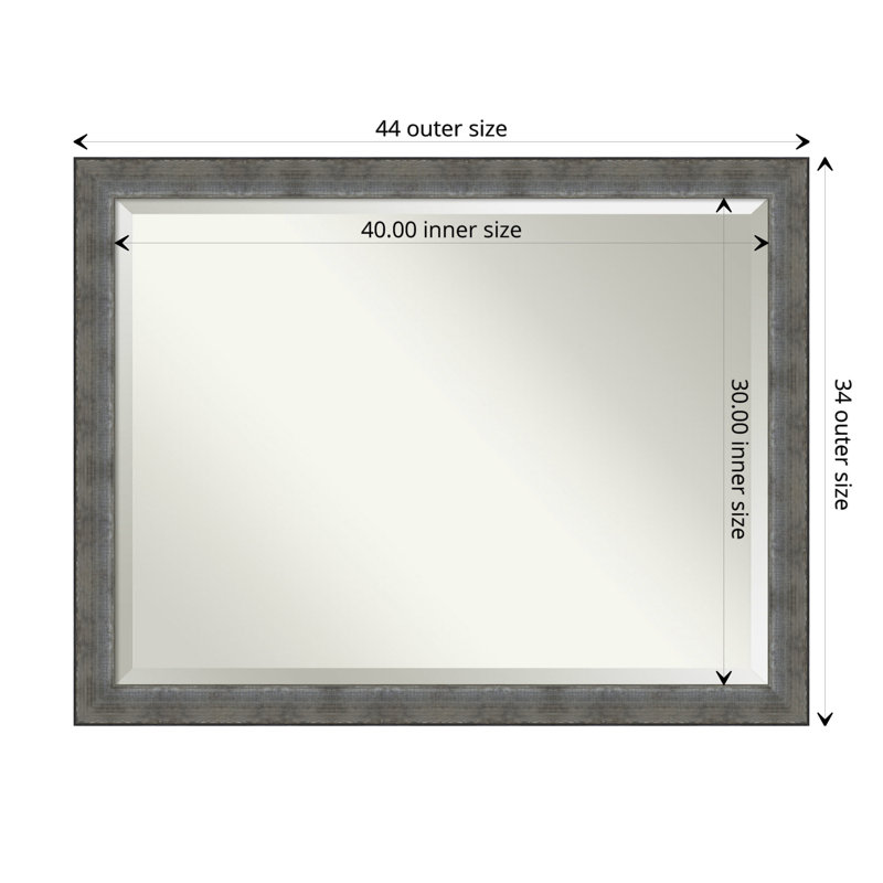 Miroir décoratif biseauté Mendy, 34 po x 44 po