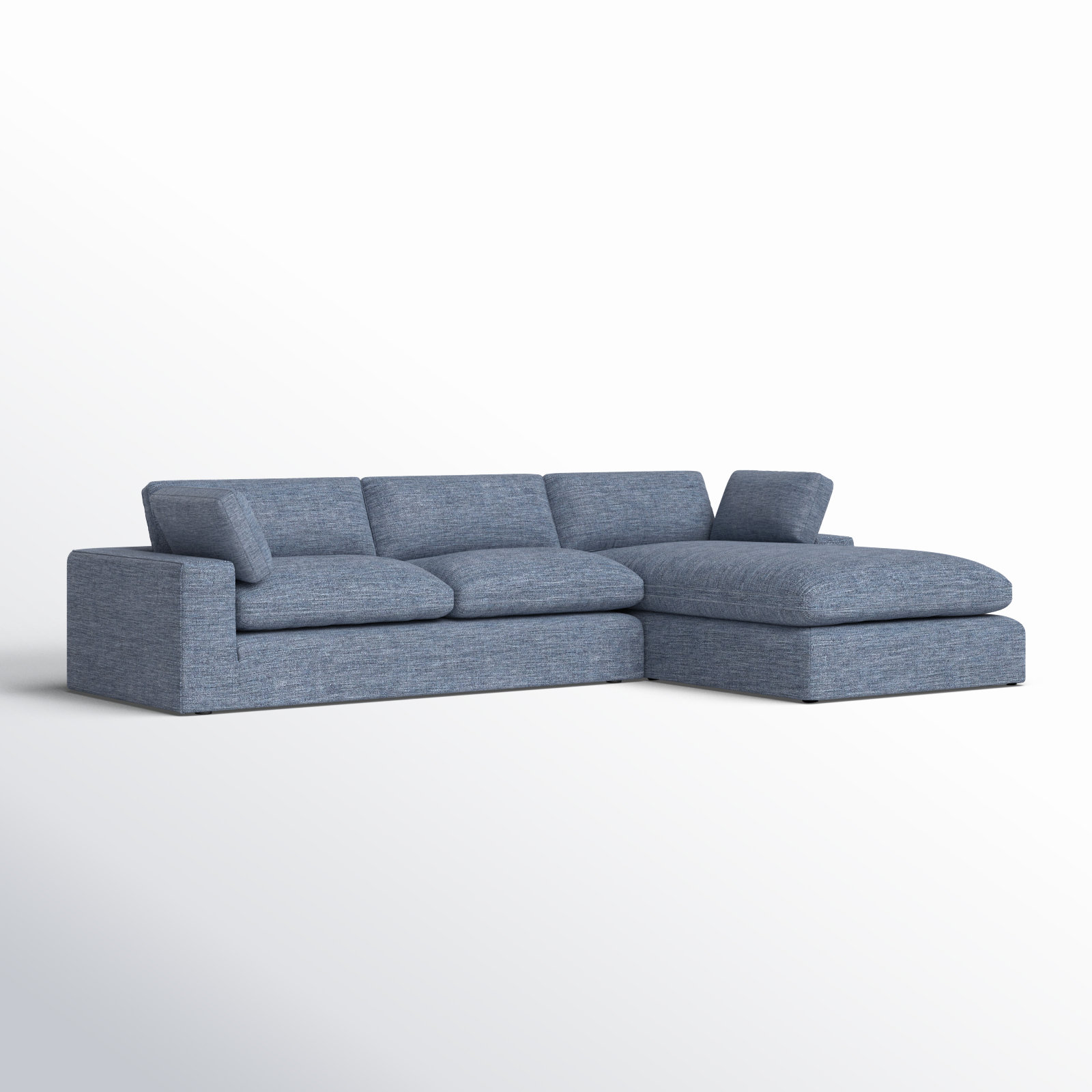 Asher Sofa and Chaise, Right Hand Facing, Brent Dark Gray Performance Chenille