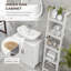 Armoire de salle de bain, meuble-lavabo piédestal avec tablette réglable, blanc