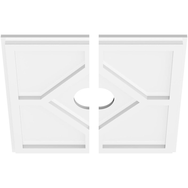 Médaillon de plafond contemporain en PVC 16 po x P 3 po x P 5 1/2 po x P 1 po Embry, H 1 po x l 16 po x P 16 po