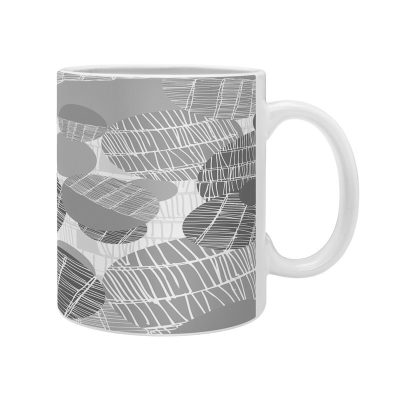 Grande tasse à café geo texturée, Gris