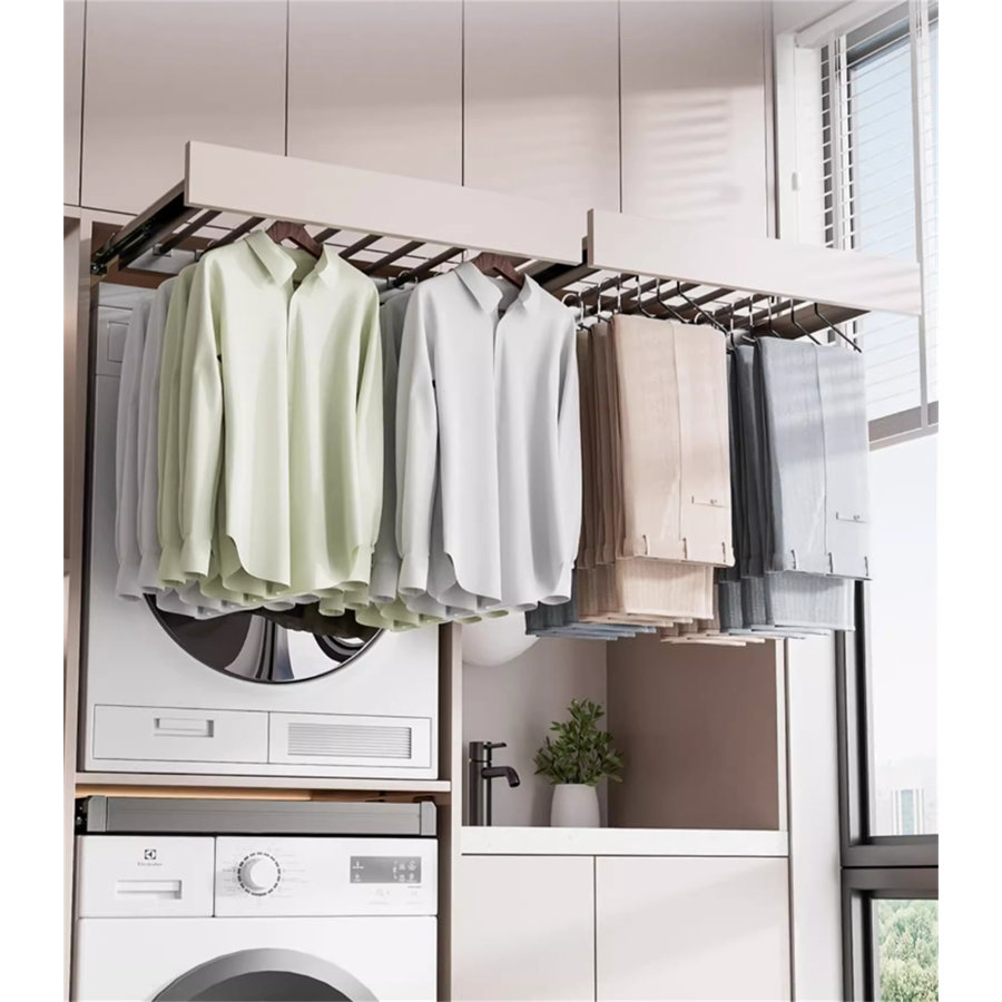 Aluminum Alloy Retractable Clothes Rack For Balcony
