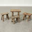 Mini tabouret rustique rétro de 11 po l - Accent en bois rectangulaire avec finition naturelle vieillie