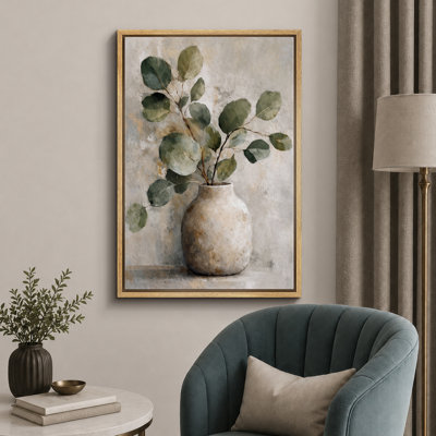 «Green Eucalyptus Branches», œuvre d'art encadrée sur toile