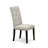 6 Piece Dining Table Set Contains a Rectangle Dining Room Table with X-Legs and 4 Doeskin Linen Fabric Parson Chairs with a Bench, Wire brushed Black-1248483430-1248483435-1248483434