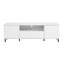 Meuble télé à panneau ultrabrillant pour chambre à coucher - Espace de rangement blanc Console de 63 x 15,73 x 19,38 pouces avec rangement spacieux et moderne. Pouces Construire. Rangez vos appareils électroniques et accessoires. Facile