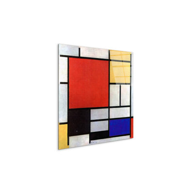 Composition 1921 by Piet Mondrian 58x58 Cm Frameless Panel Lightweight Ready to Hang