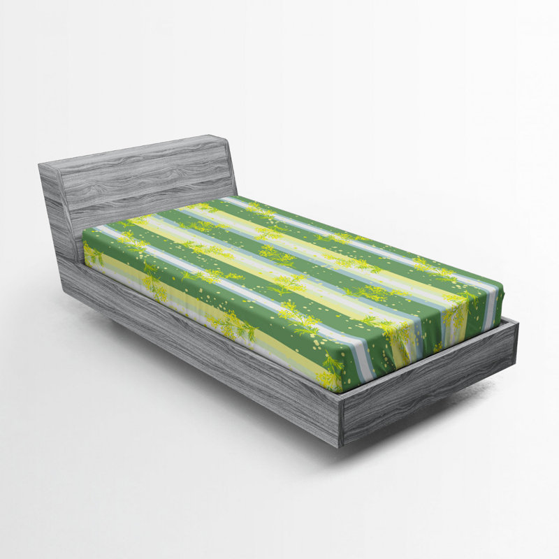 Microfiber Striped Fitted Sheet, Twin Fitted Sheet