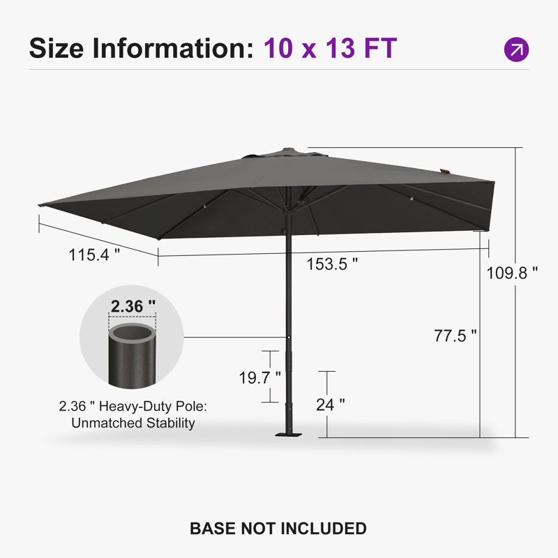 Parasol de table semi-automatique pour l'extérieur, Gris