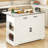 Rolling Portable Mobile Kitchen Island Cart On Wheels With Stainless Steel Metal Top Drop Leaf Power Outlet Storage Drawer Cabinet-427308645