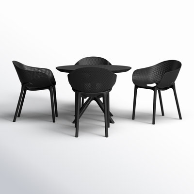 Farrah Sky Armchair 4 Person Dining Set