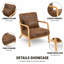 Chaise d'appoint Mid-Century à structure en bois avec siège rembourré et coussin lombaire-1043185218-1043185219