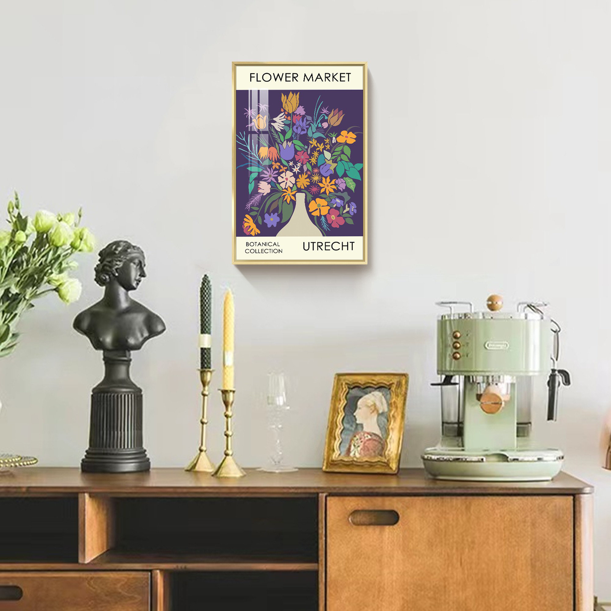 Winston Porter Flower Market Botanical Art Print Framed Canvas Wall Art ...