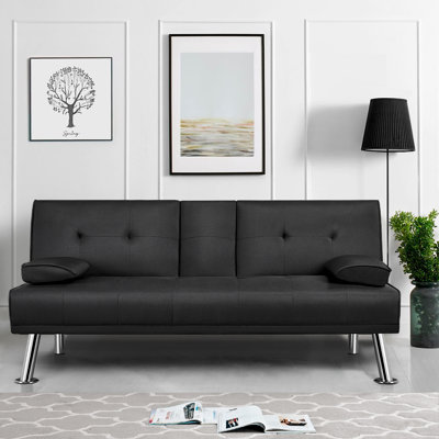 Colour 3-Seater Convertible Futon Sofa Bed
