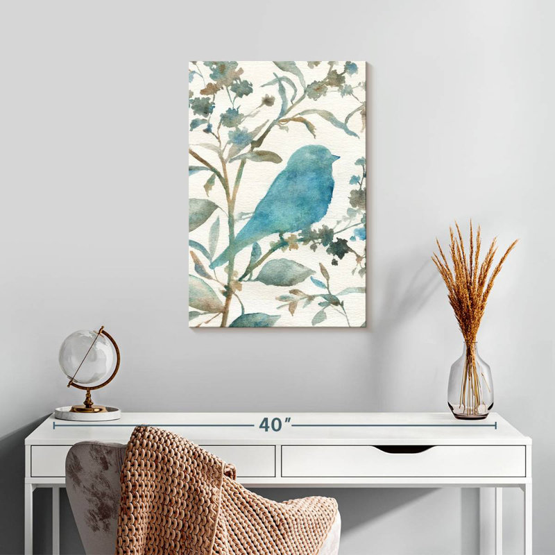 Silhouette d'oiseau bleu sarcelle Brampt III, H 24 po x l 16 po