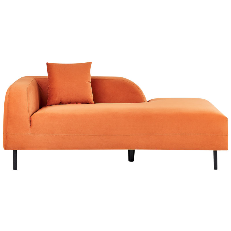 Masuda Velvet Chaise Lounge, Orange