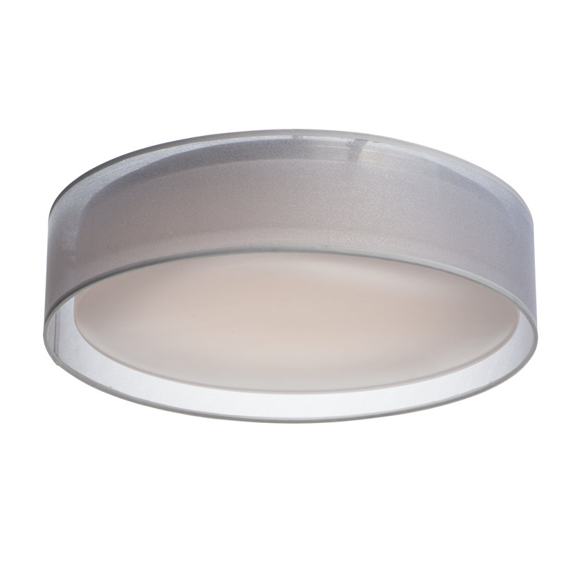 Jessalyn LED Flush Mount, 5.5" H x 20" W x 20" D, White Organza