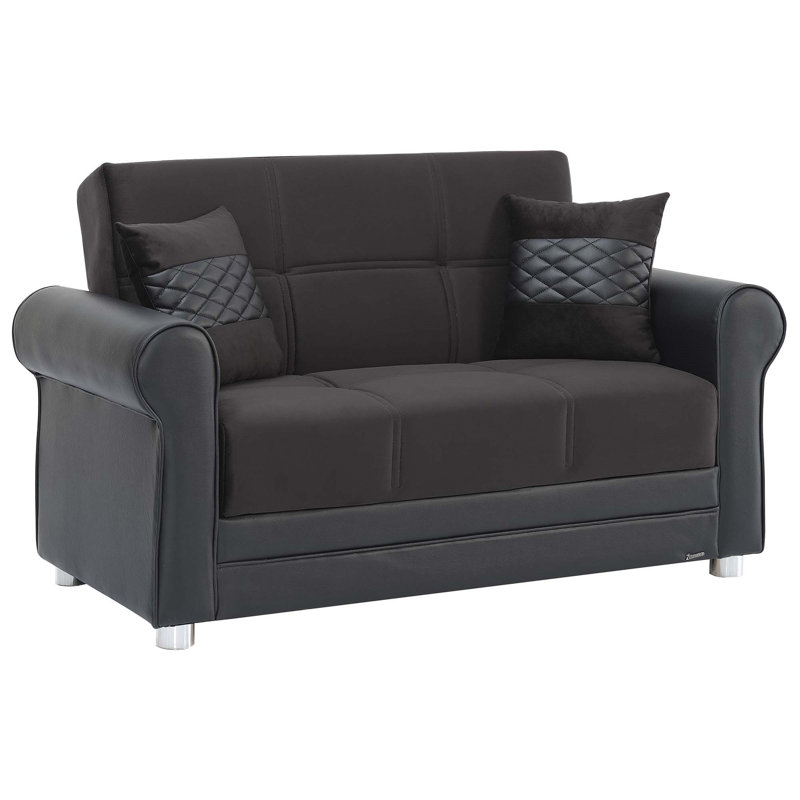 Causeuse convertible avec rangement Primenest Ithara Collection, Noir/brun foncé