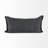 14" X 26" Black And Aqua Linen Throw Pillow Cover