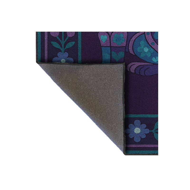 Tapis mauve à motif floral lavable Mosso, 4'11" x 7'7"