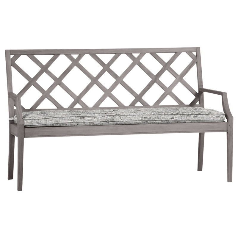 Banc d'extérieur en teck Haley, Huître teck, Welt, Caramel tweed