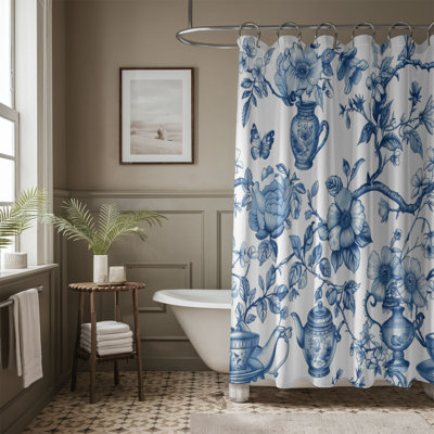 Rideau de douche 1 pièce Chinoiserie Tea Decor