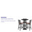 Clark 30" Round Laminate Table Set with 3 Metal Barstools - Cherry Wood Seat