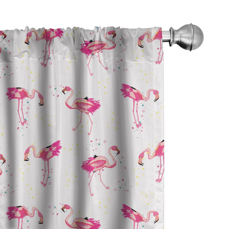 Flamingo Semi-Sheer Rod Pocket Sliding Panel, 28" x 63"
