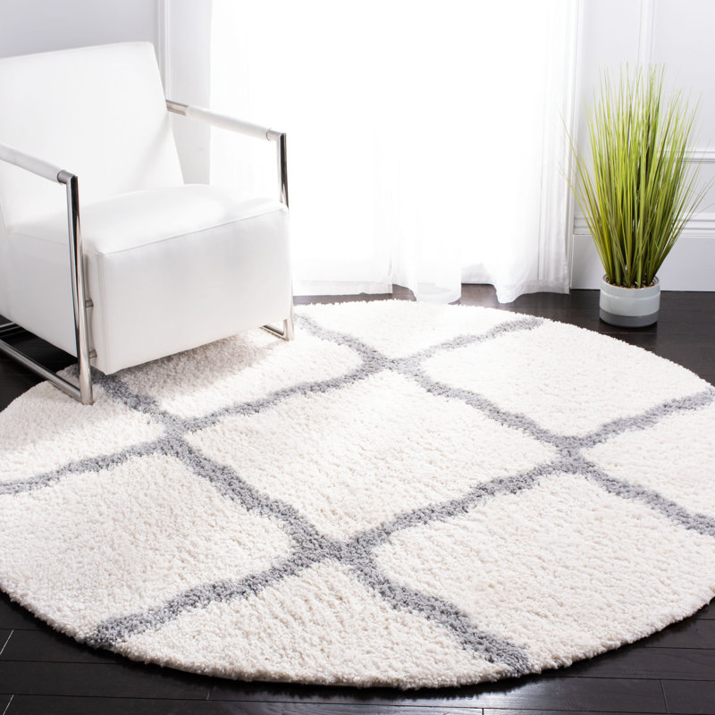 Lamoreaux Shag Performance Geometric Rug, Round 3'