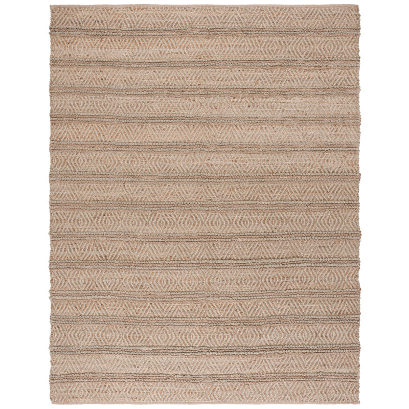 Tapis en coton tissé à la main 0,8 jute 0,25 Abbegale, Rectangle 8 pi x 10 pi