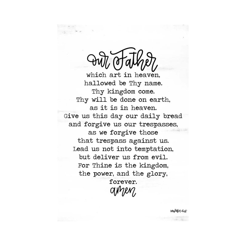 Lord's Prayer by Imperfect Dust - Print on Canvas, 101.6 cm H x 66.04 cm W x 1.91 cm D, Wrapped Canvas