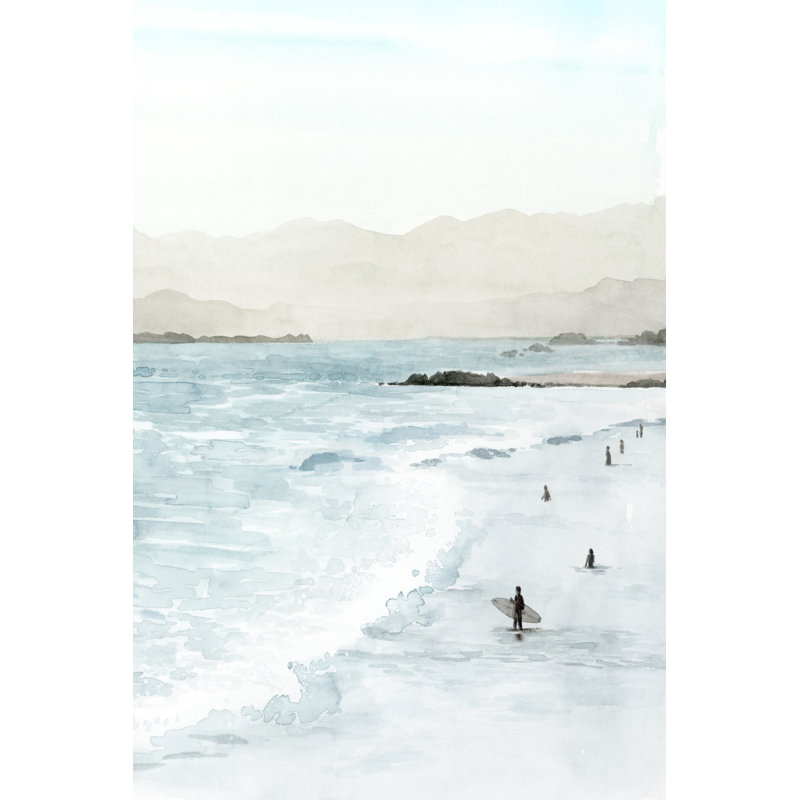 In The Surf II by Grace Popp - Painting on Canvas, Black Floater Framed, 91 cm H x 61 cm W