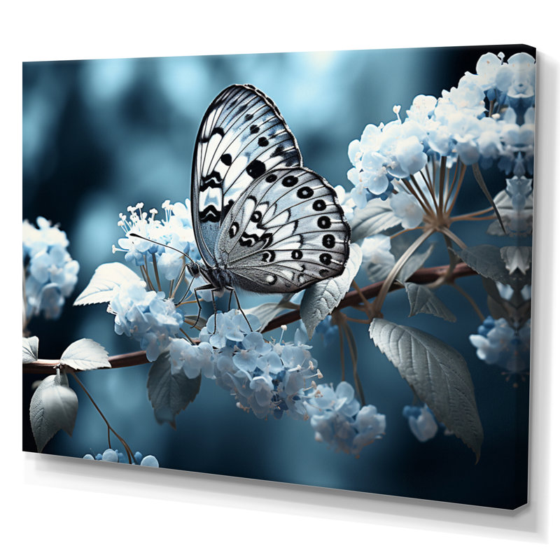«Reg Blue Butterfly Haven II» sur toile, H 34 po x l 44 po x P 1,5 po, Toile tendue